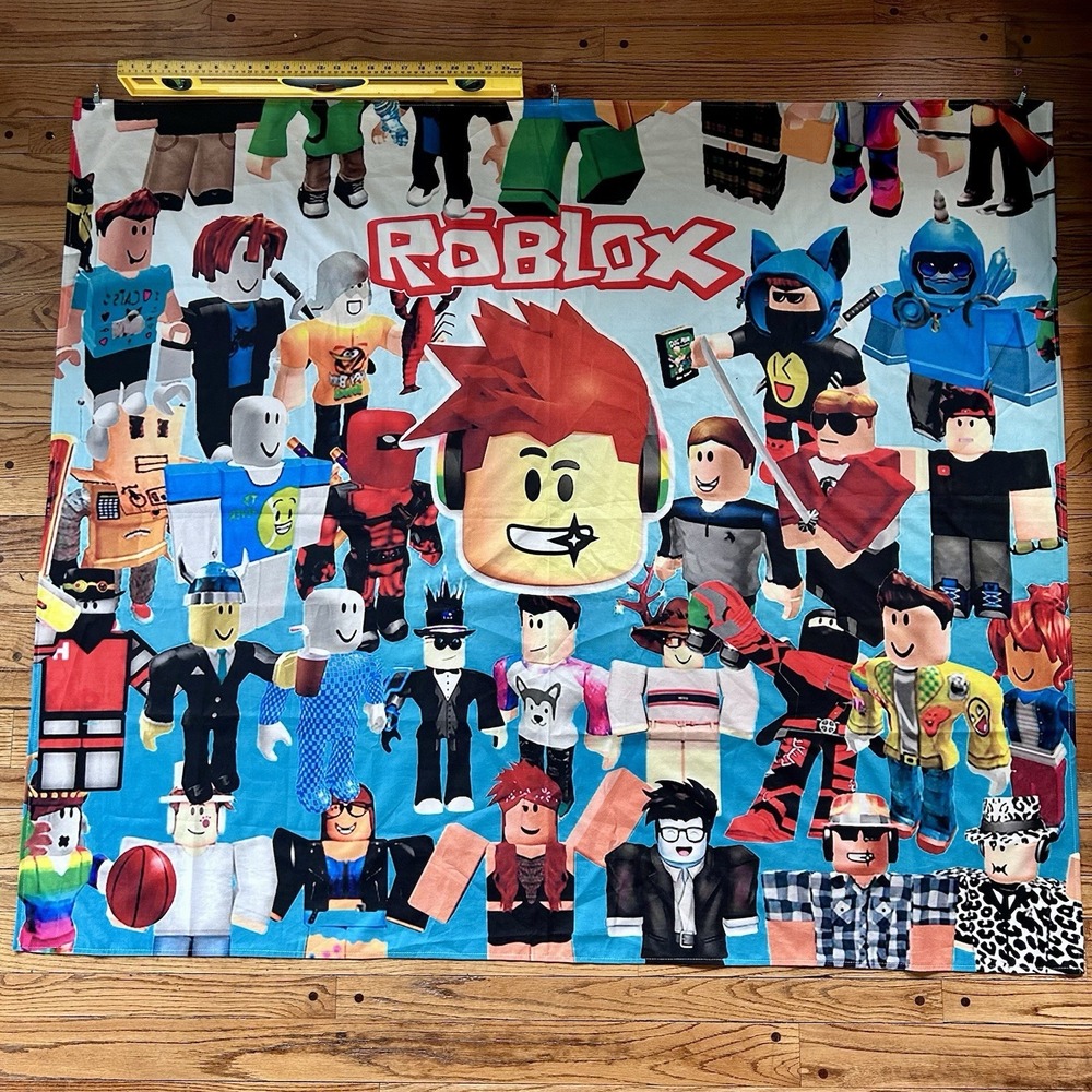 Giant ROBLOX Banner Wall Tapestry 60" x 50" Stitched Gaming Kids Birthday Party